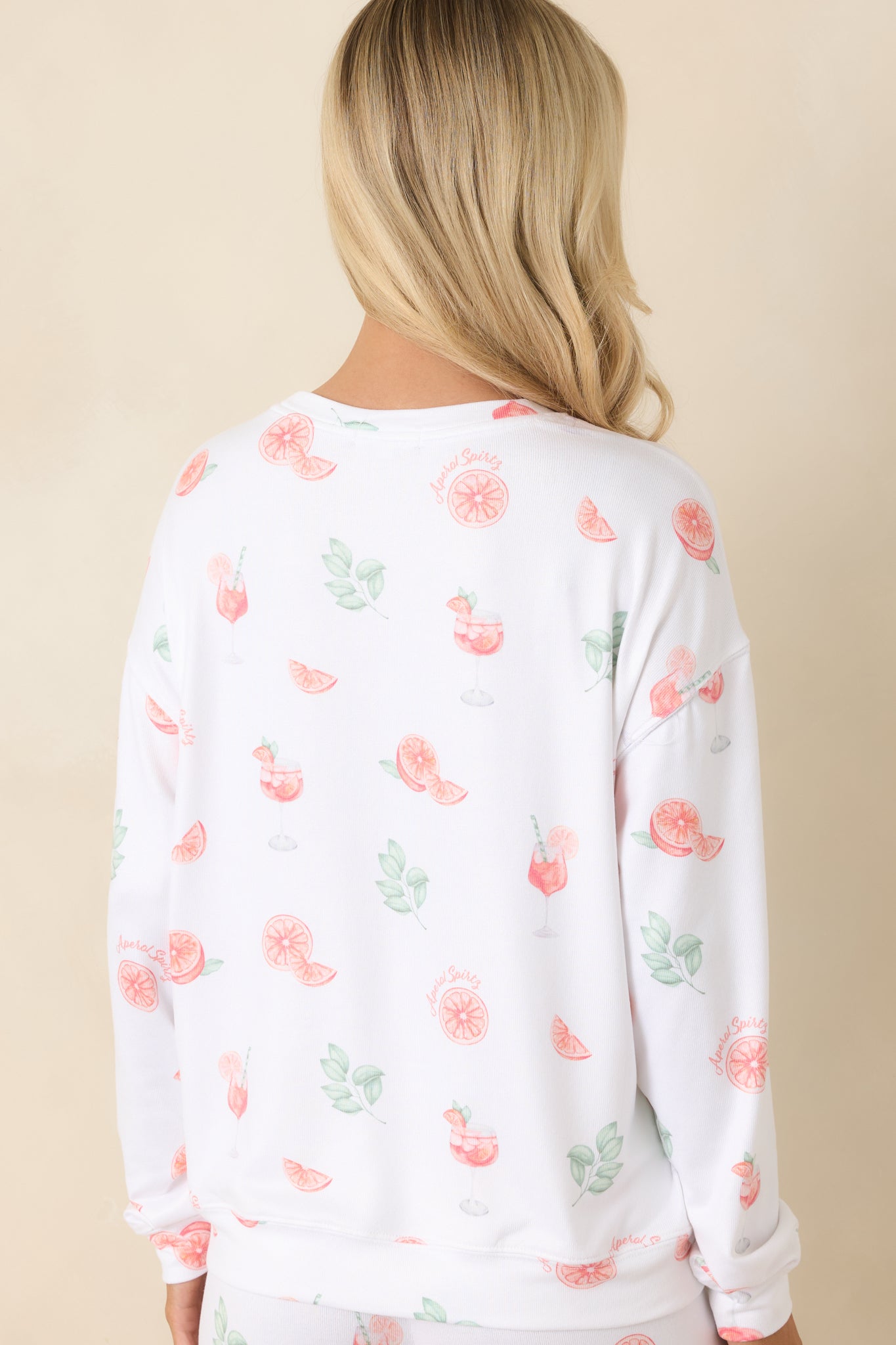 Z Supply White Spritz Long Sleeve Pajama Top