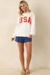 All For It Navy Cotton Linen Relaxed Fit Shorts