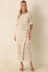 Z Supply Natural Raquel Lace Top