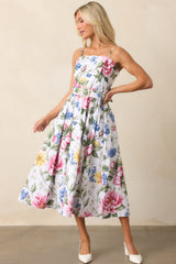 Colette Dream Garden Floral Cotton Belted Midi Dress