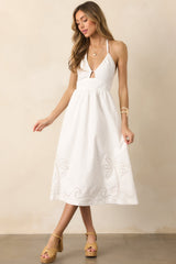 MINKPINK Romina Broderie White Midi Dress