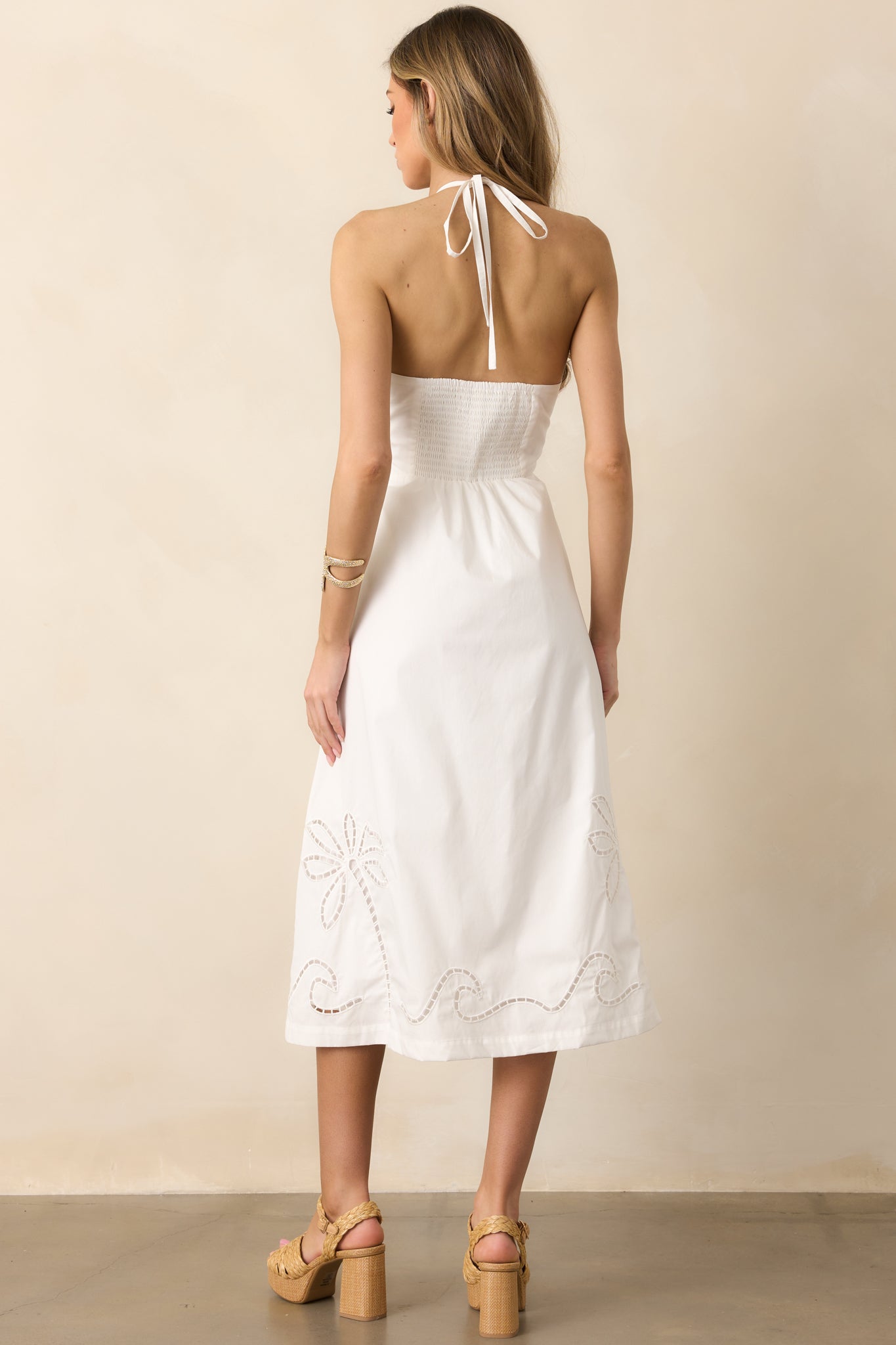 MINKPINK Romina Broderie White Midi Dress