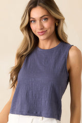 Z Supply Worn Blue Sloane Textured Slub Top