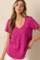 Z Supply Magenta Asher V-Neck Tee