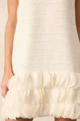 The Rest Is History Ivory Tweed Sleeveless Mini Shift Dress