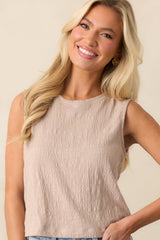 Z Supply Parchment Taupe Sloane Textured Slub Top