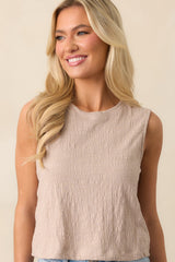 Z Supply Parchment Taupe Sloane Textured Slub Top