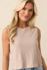 Z Supply Parchment Taupe Sloane Textured Slub Top