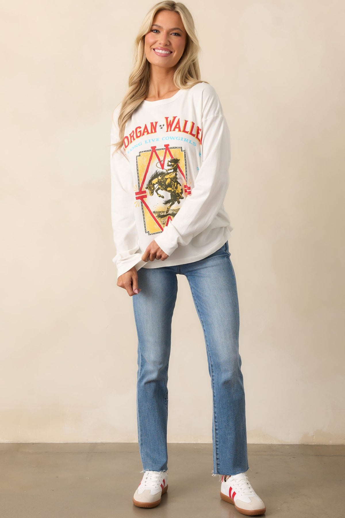 Morgan Wallen Long Live Cowgirls White Relaxed Long Sleeve Tee