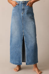 Days Of Dreaming Medium Wash Denim Midi Skirt