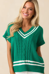 Putting In The Work Oversized Green Sweater Vest