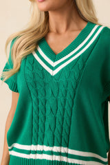 Putting In The Work Oversized Green Sweater Vest