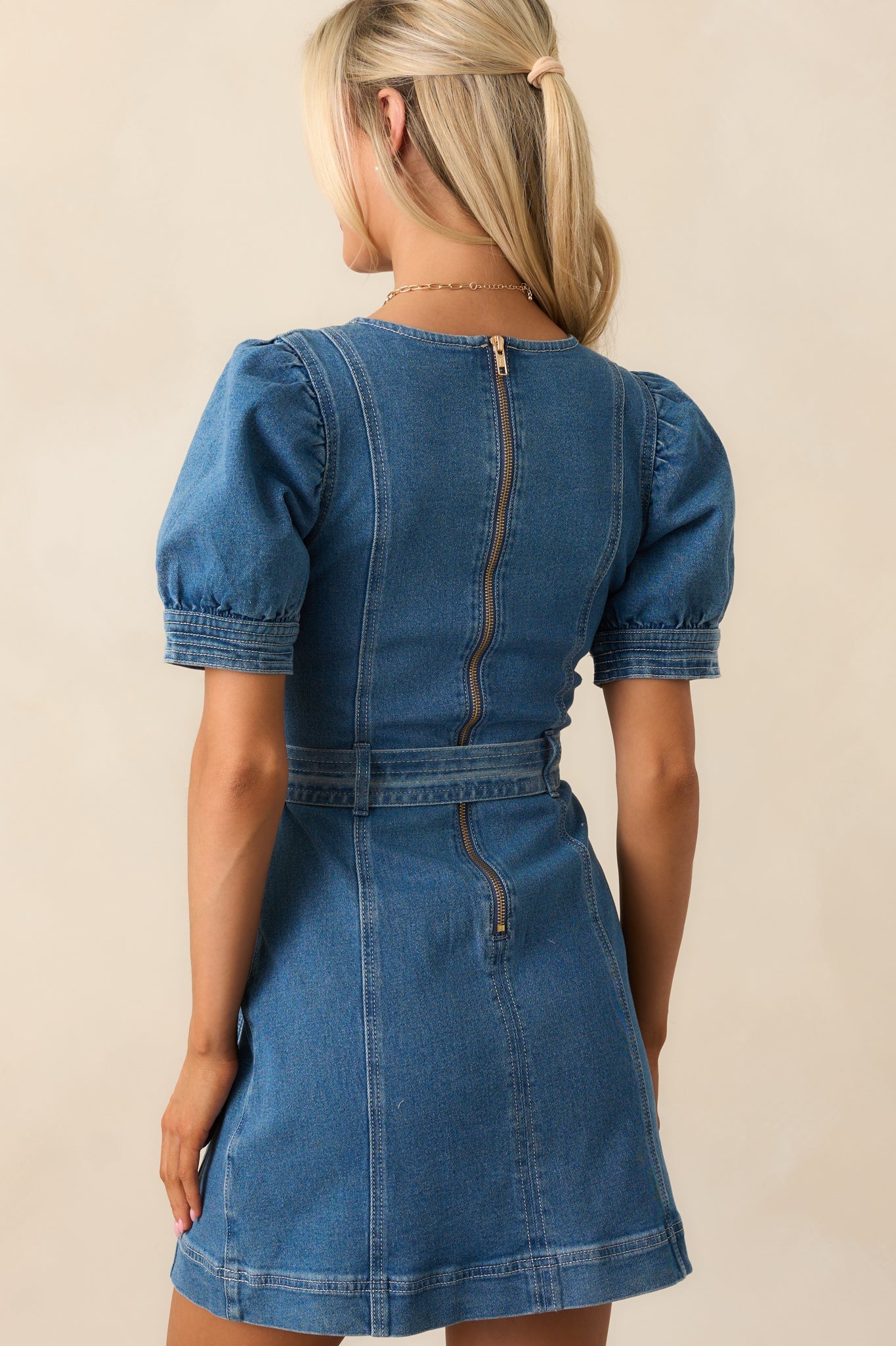 MINKPINK Ellis Denim Panel Mini Dress