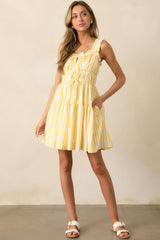 When Life Gives You Lemons Yellow Stripe Mini Dress