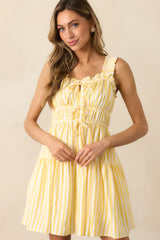When Life Gives You Lemons Yellow Stripe Mini Dress