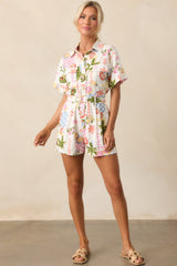 MINKPINK Gracie Ivory Fruity Floral Belted Playsuit