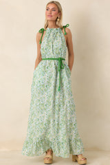 Paradisa Santa Rosa Seaglass Green Cotton Maxi Dress