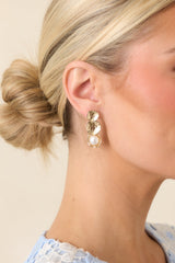 All Dressed Up Gold & Pearl Layered Drop Earrings