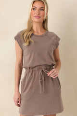 Z Supply Perfectly Taupe Cotton Kalani Mini Dress