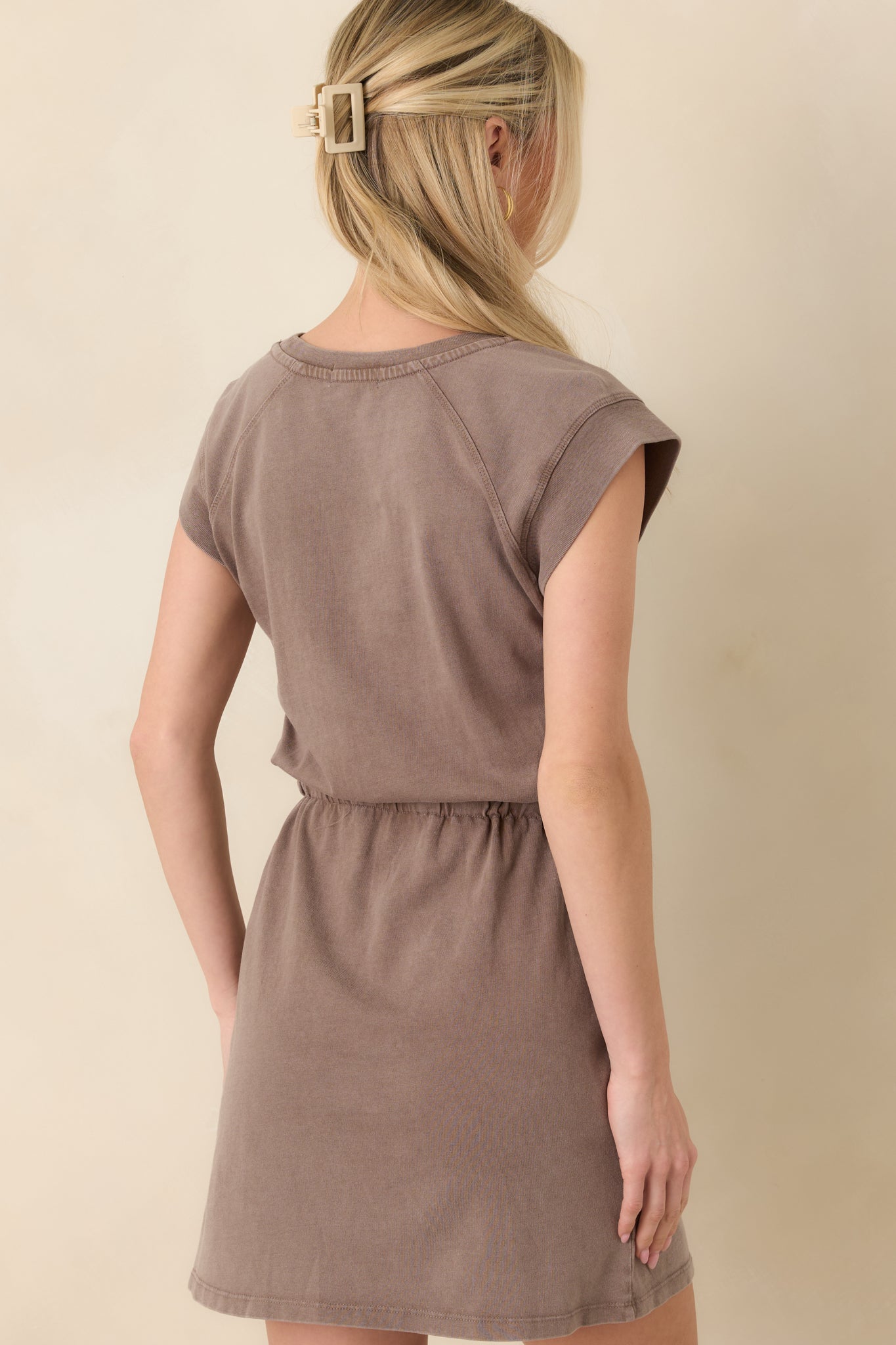Z Supply Perfectly Taupe Cotton Kalani Mini Dress