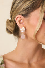 Love That for You Blush Floral Teardrop Earrings