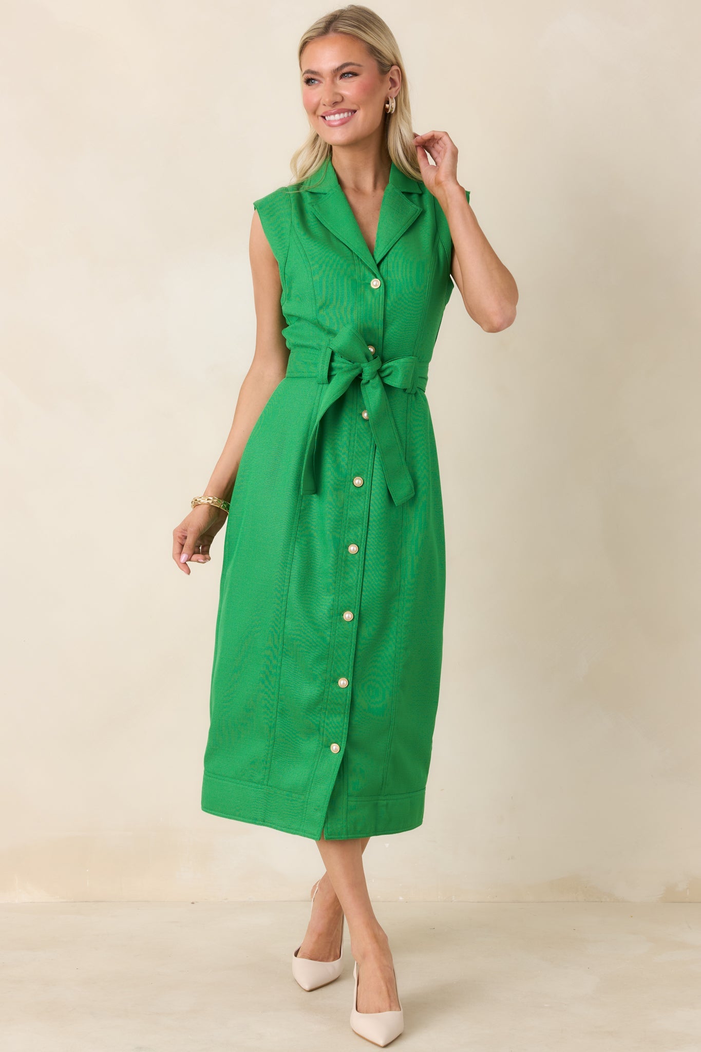 Prosperina Jacqueline Green Midi Dress