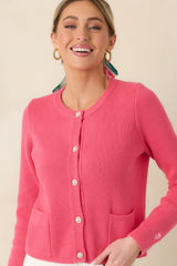 Prosperina Kennedy Azalea Pink Cotton Cardigan