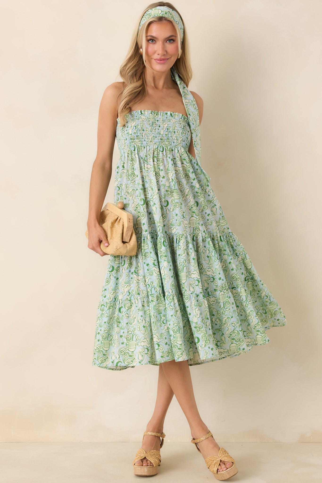 Paradisa Merritt Island Seaglass Green Convertible Cotton Skirt Dress