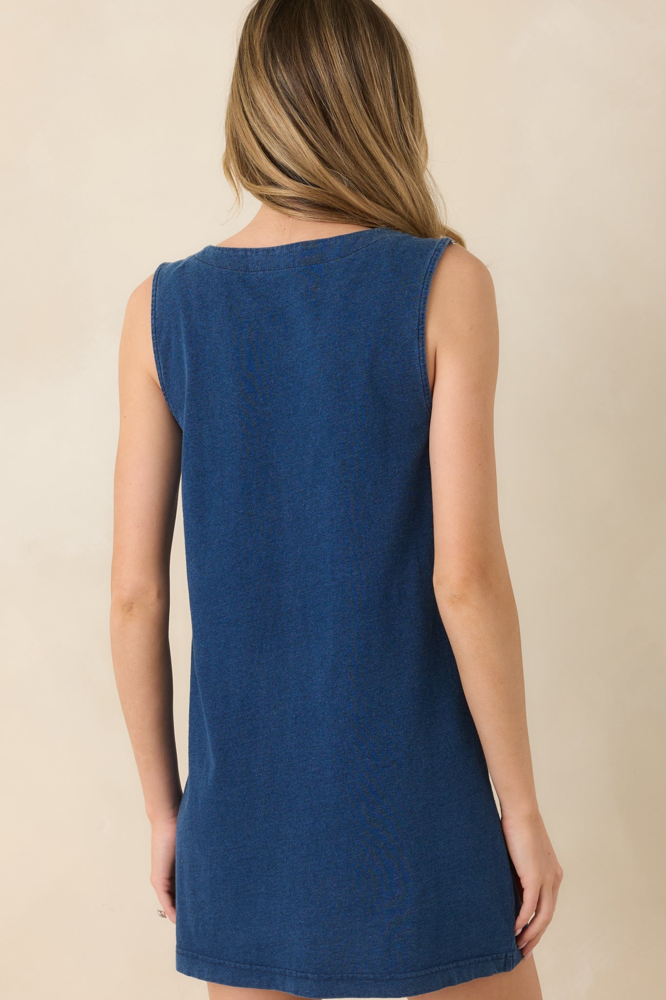 Z Supply Dark Wash Solace Cotton Denim Mini Dress