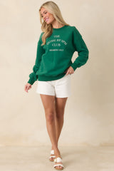 Home By 8PM Club Forest Green Cotton Crewneck Sweatshirt