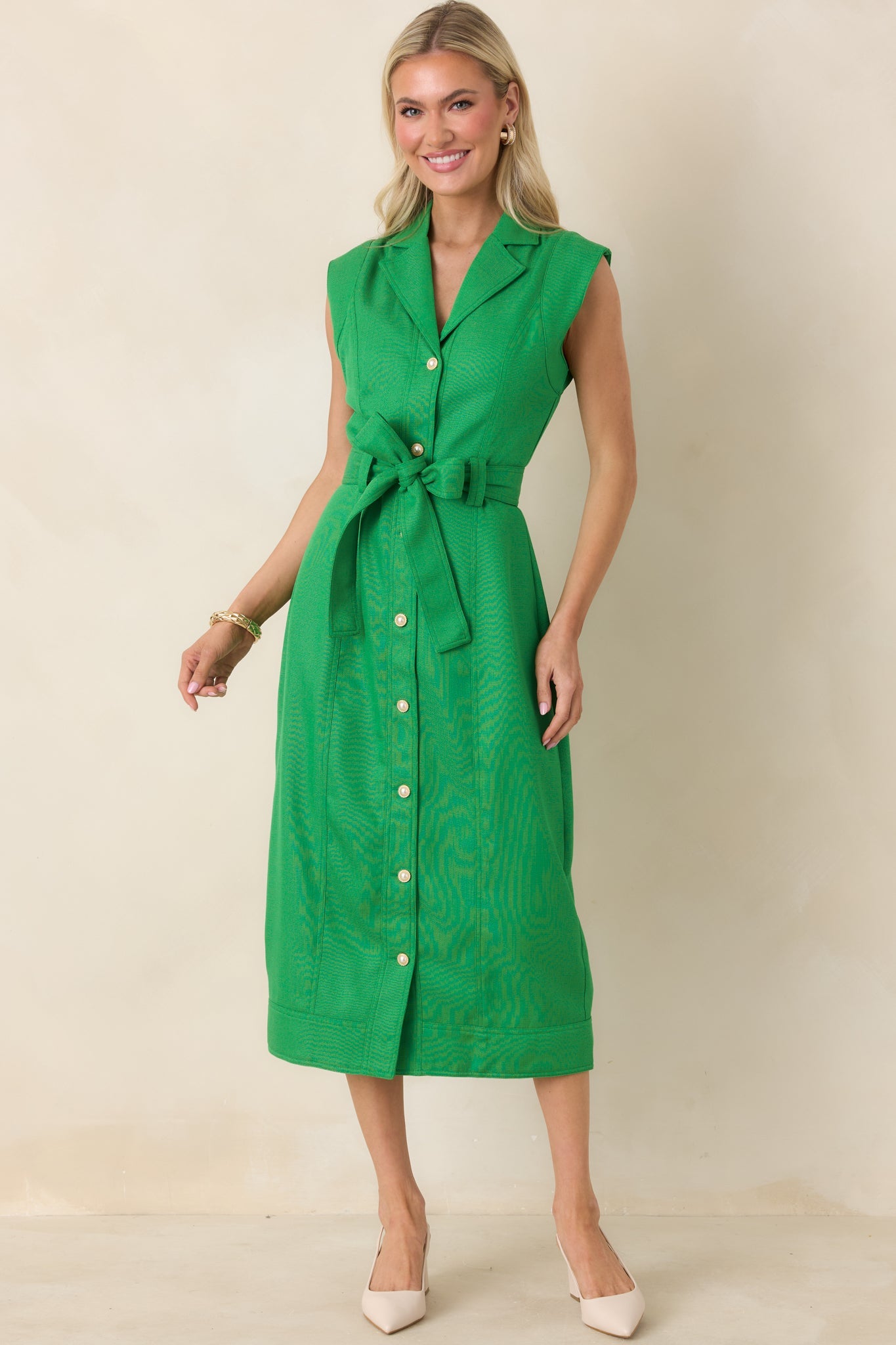 Prosperina Jacqueline Green Midi Dress