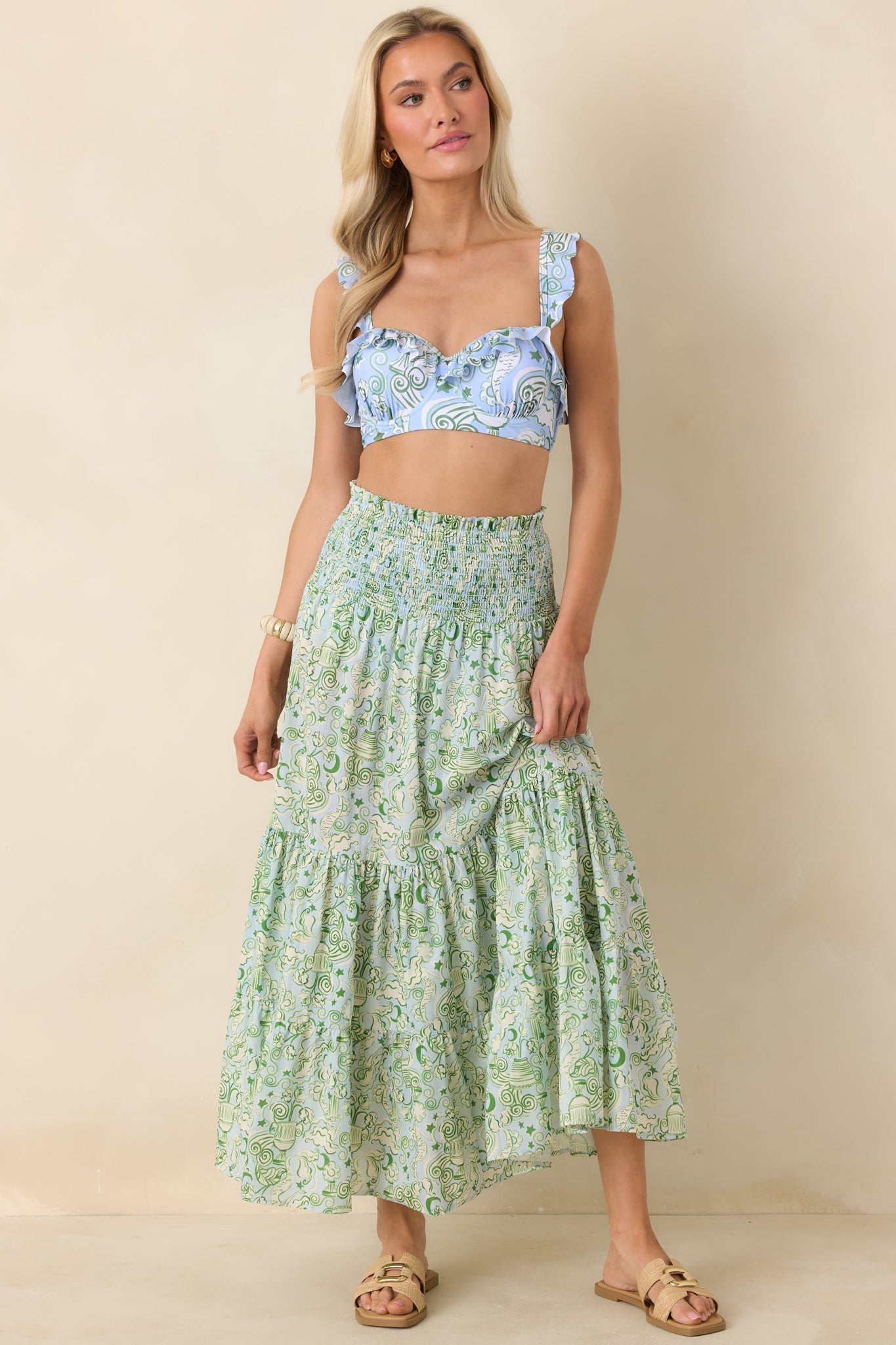Paradisa Merritt Island Seaglass Green Convertible Cotton Skirt Dress