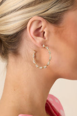 Found At Last Gold Faux Diamond Hoops