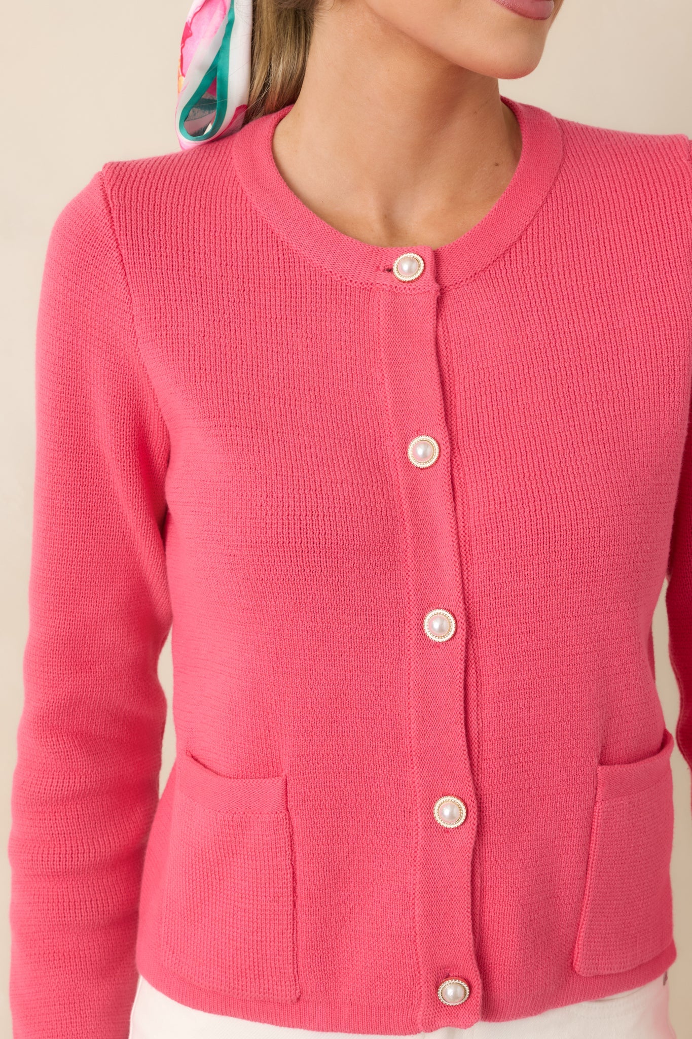Prosperina Kennedy Azalea Pink Cotton Cardigan