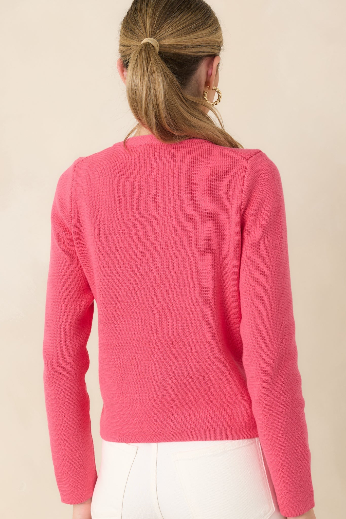 Prosperina Kennedy Azalea Pink Cotton Cardigan