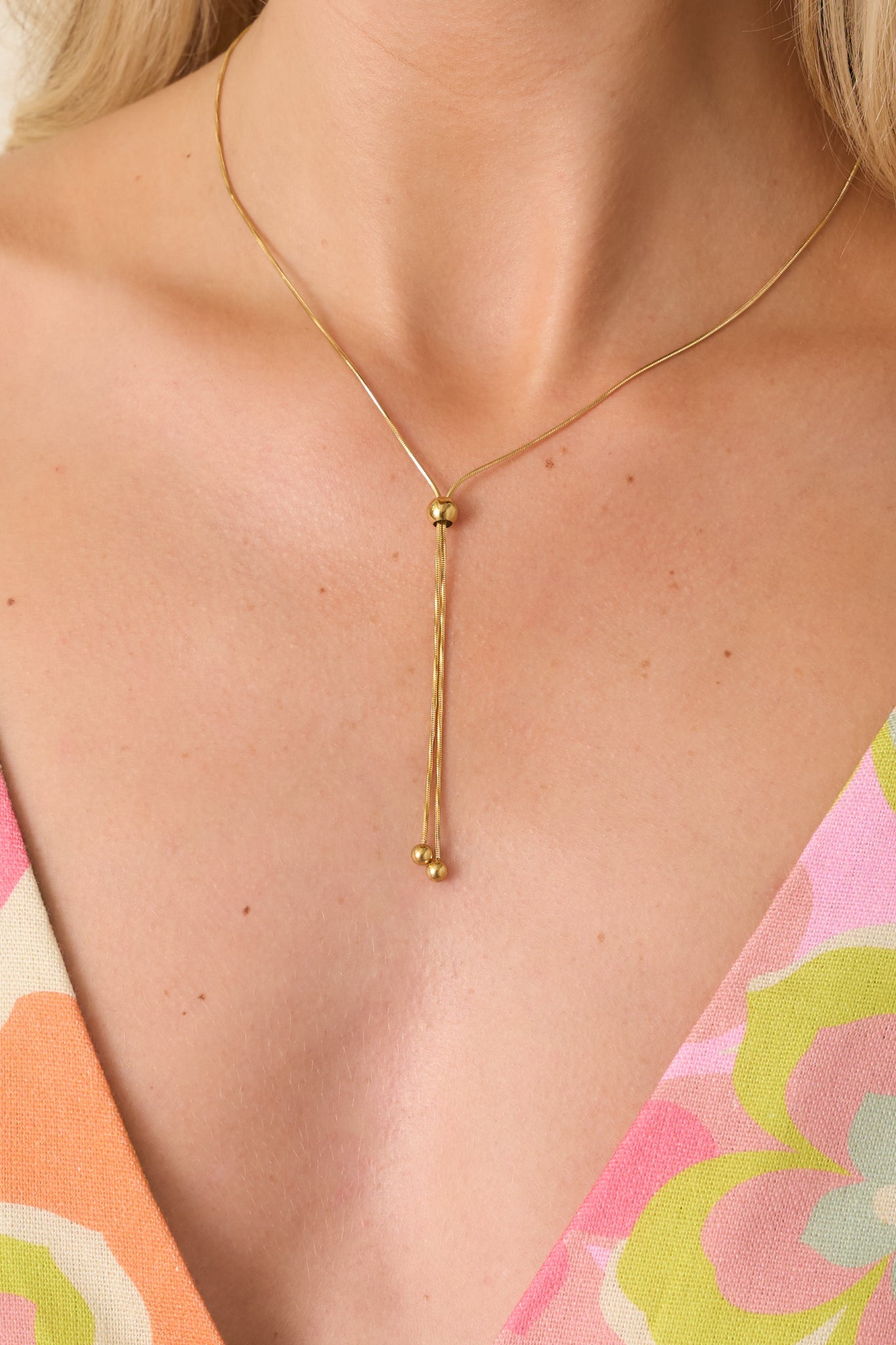 Just a Little Something Gold Lariat Necklace
