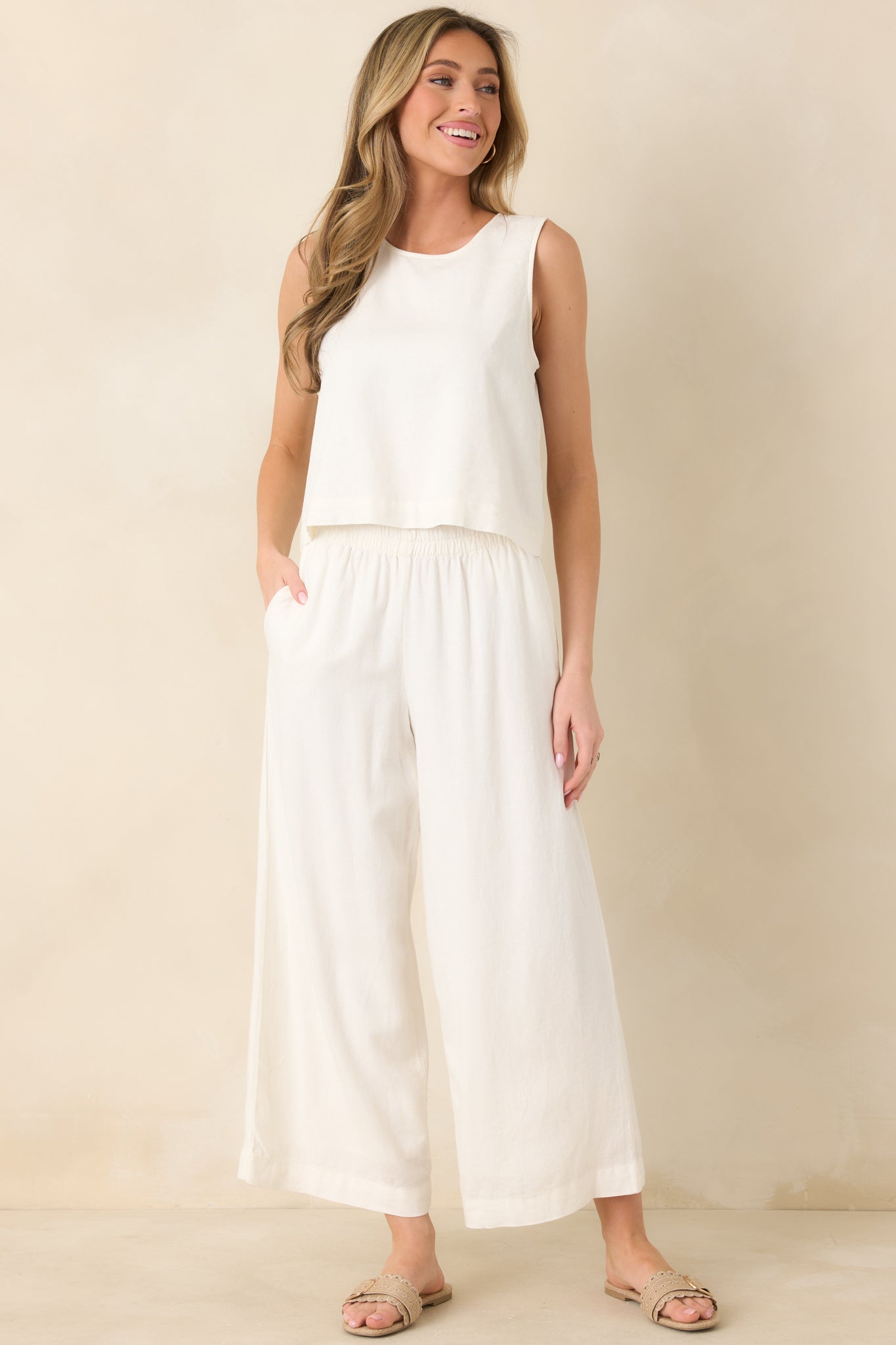 Z Supply White Scout Linen Pants