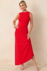 MINKPINK Rosa Red Drawstring Midi Dress