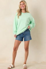 Radiant Vibes Mint Green Crewneck Sweatshirt