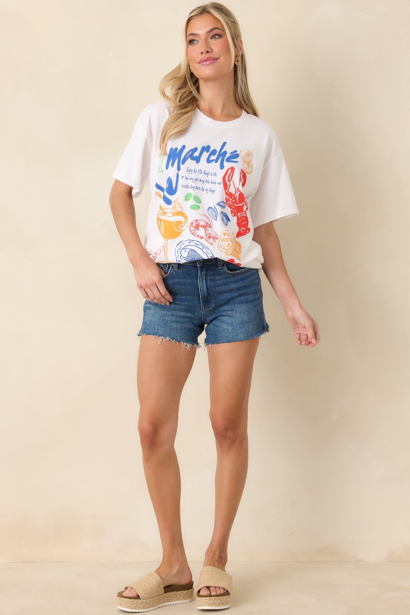 That Island Breeze White Cotton Coastal Market Graphic Tee