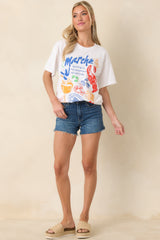 That Island Breeze White Cotton Coastal Market Graphic Tee