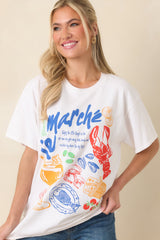 That Island Breeze White Cotton Coastal Market Graphic Tee