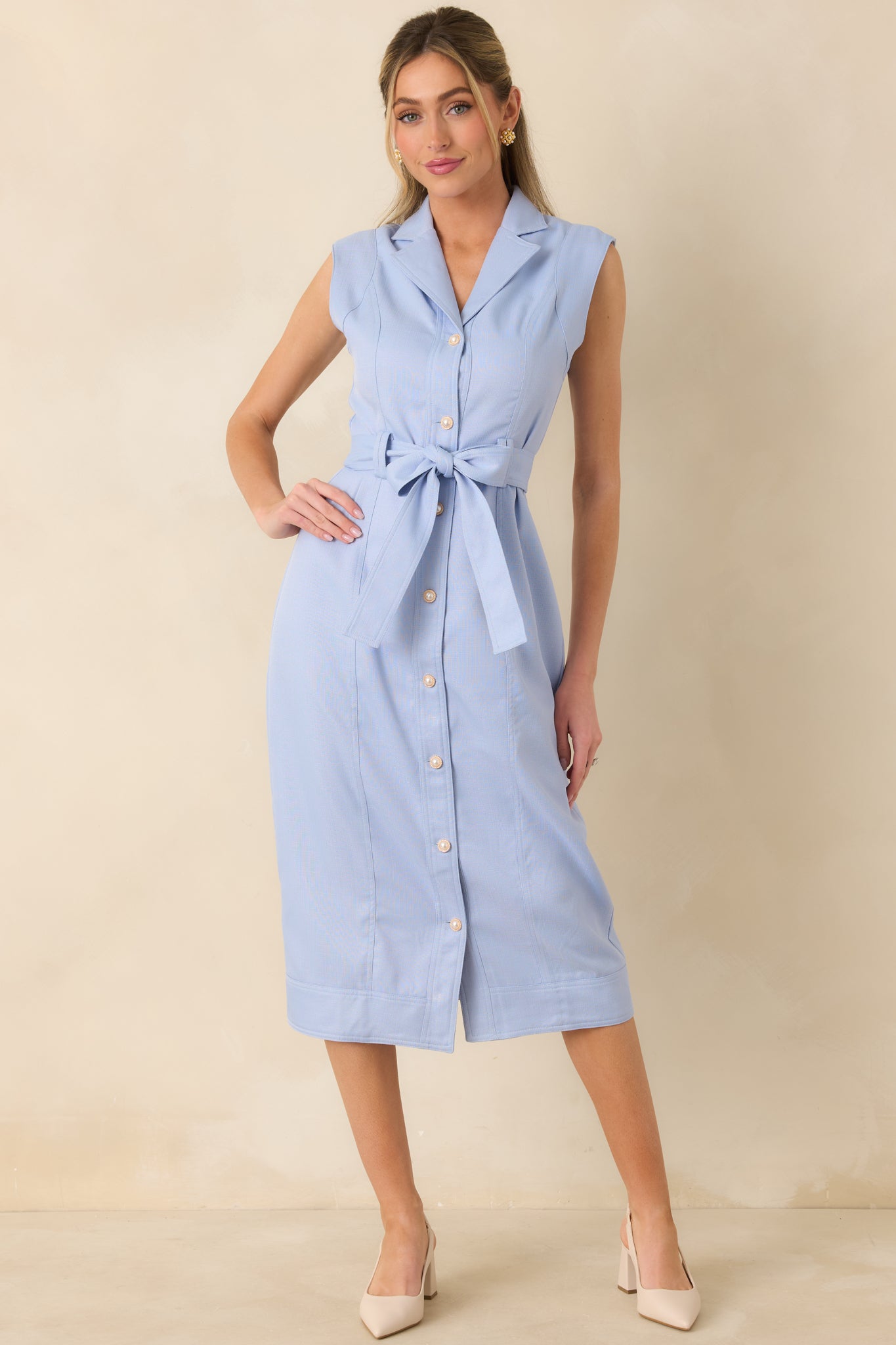 Prosperina Jacqueline Sky Blue Midi Dress