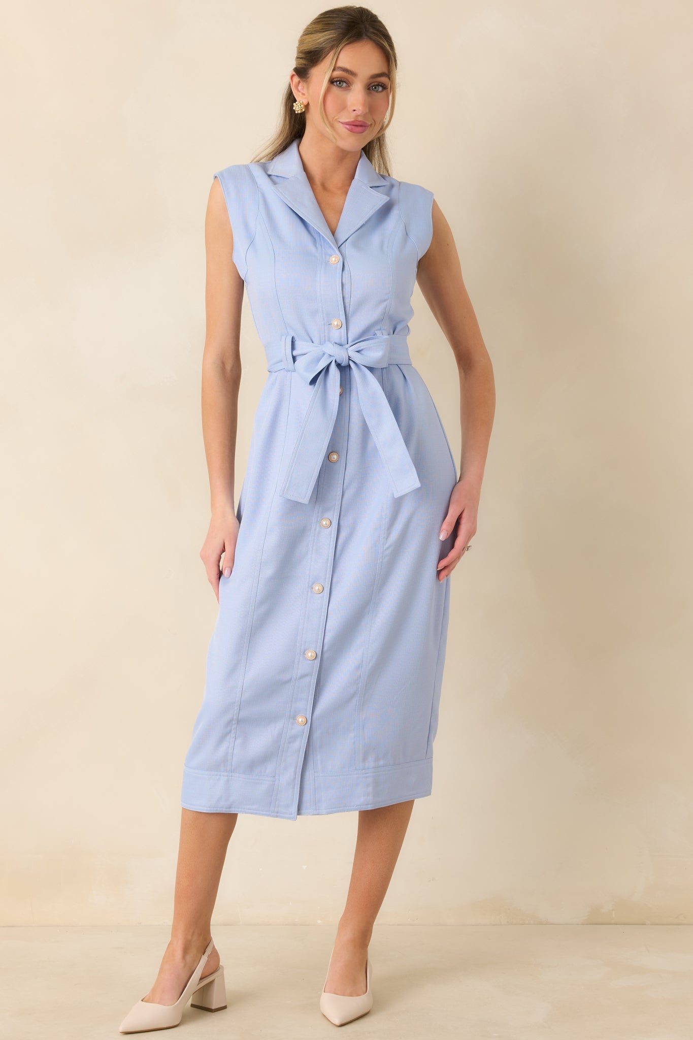 Prosperina Jacqueline Sky Blue Midi Dress