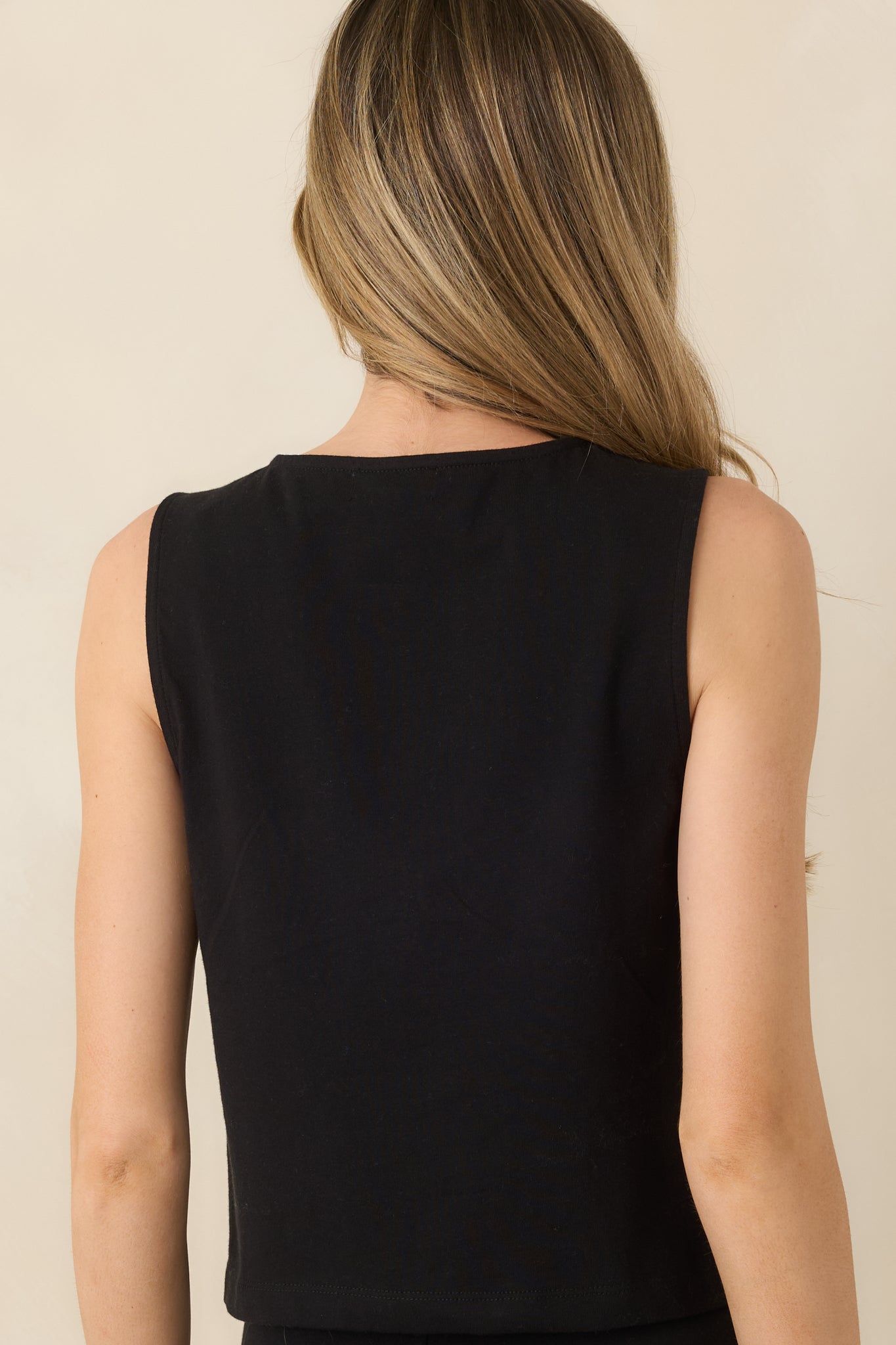 Z Supply True Black Noelle Cotton Jersey Sleeveless Top