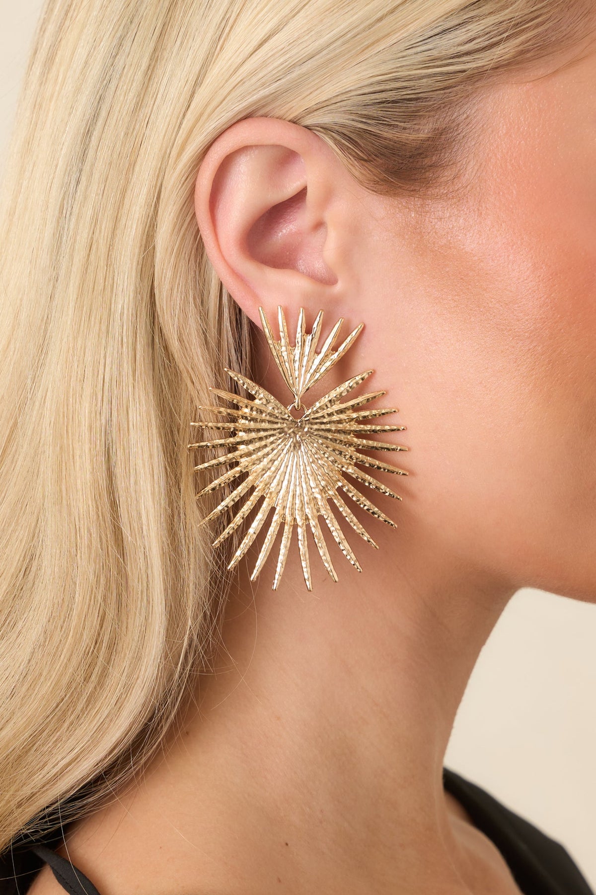 Light Finds You Gold Fan-Shaped Statement Drop Earrings