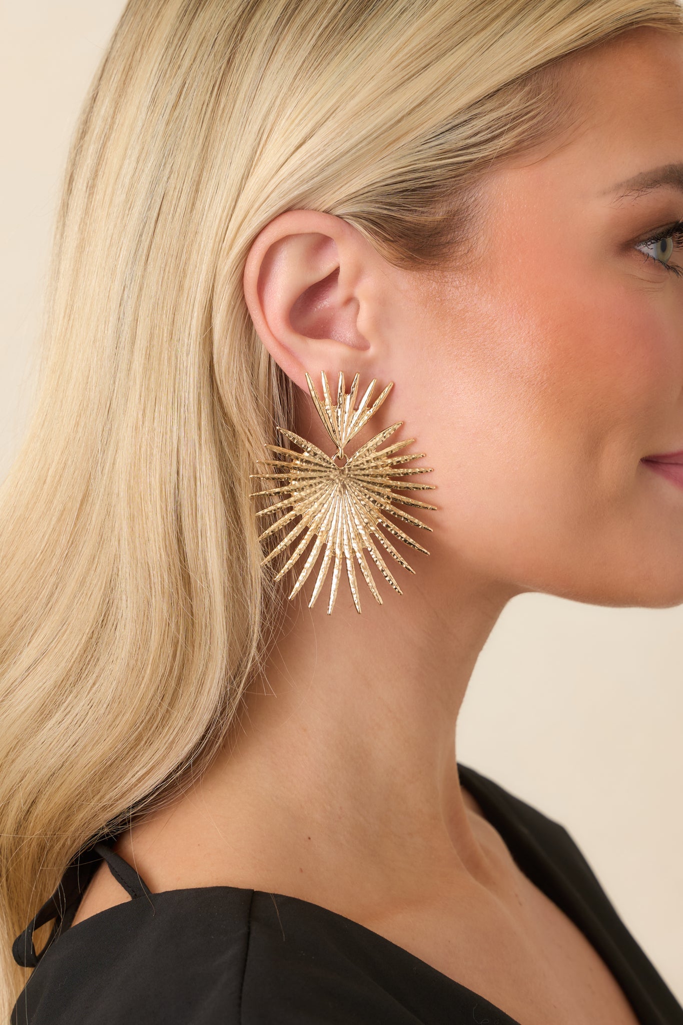 Light Finds You Gold Fan-Shaped Statement Drop Earrings