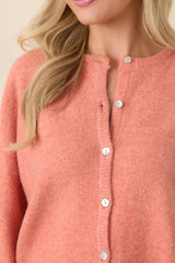 Sweet Simplicity Orange Sherbert Knit Button Front Cardigan