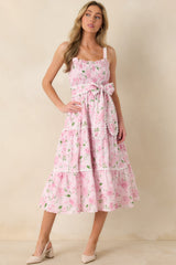 Prosperina Darcy Light Pink Floral Print Cotton Maxi Dress