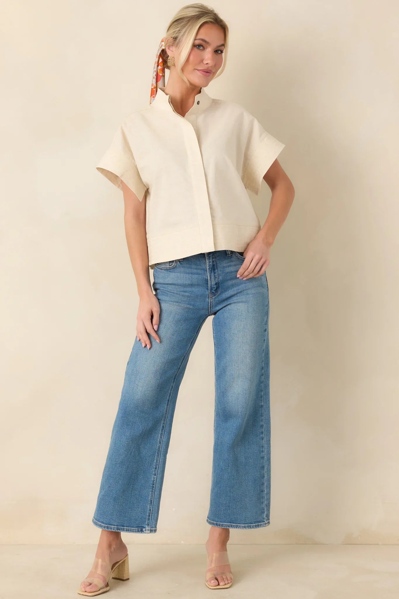 Always First Light Wash Wide Leg Jeans